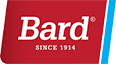A red and white logo for bard since 1914.