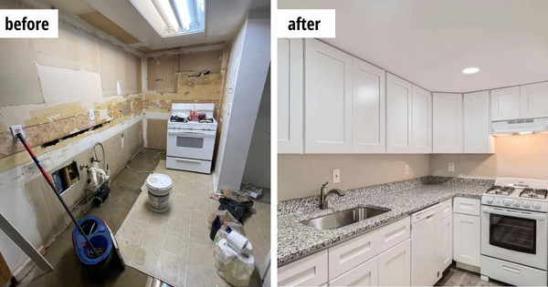 kitchen water damage before and after