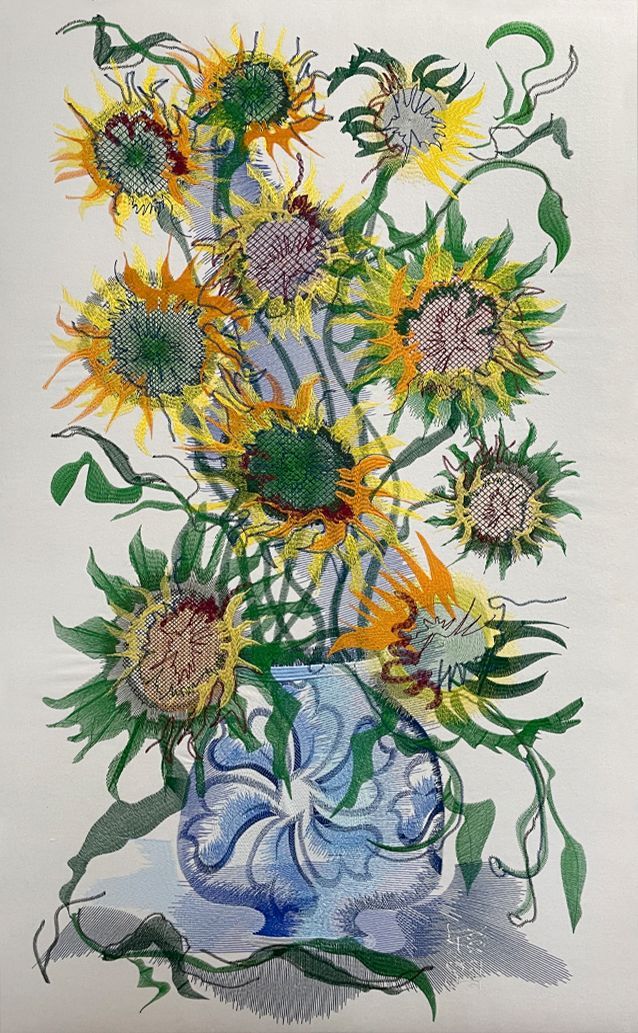 Starry Starry Night, sunflowers by Peter George d'Angelino Tap