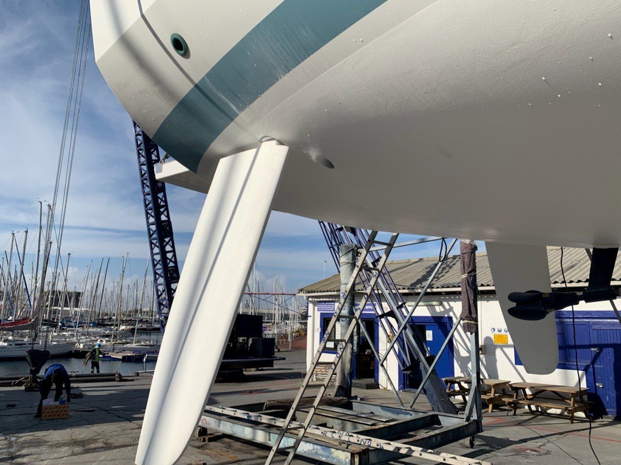 Jet Thruster Stern nozzle in a Sailing yacht