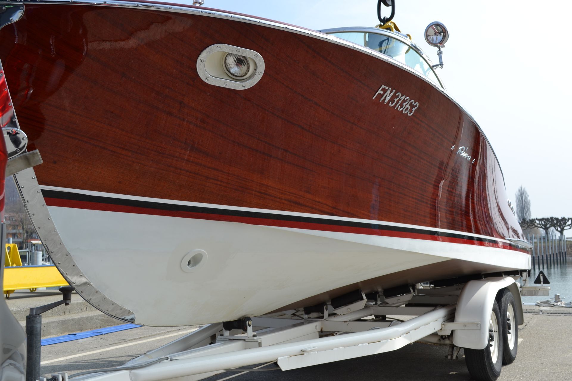 Jet Thruster nozzle present in the bow of a Riva