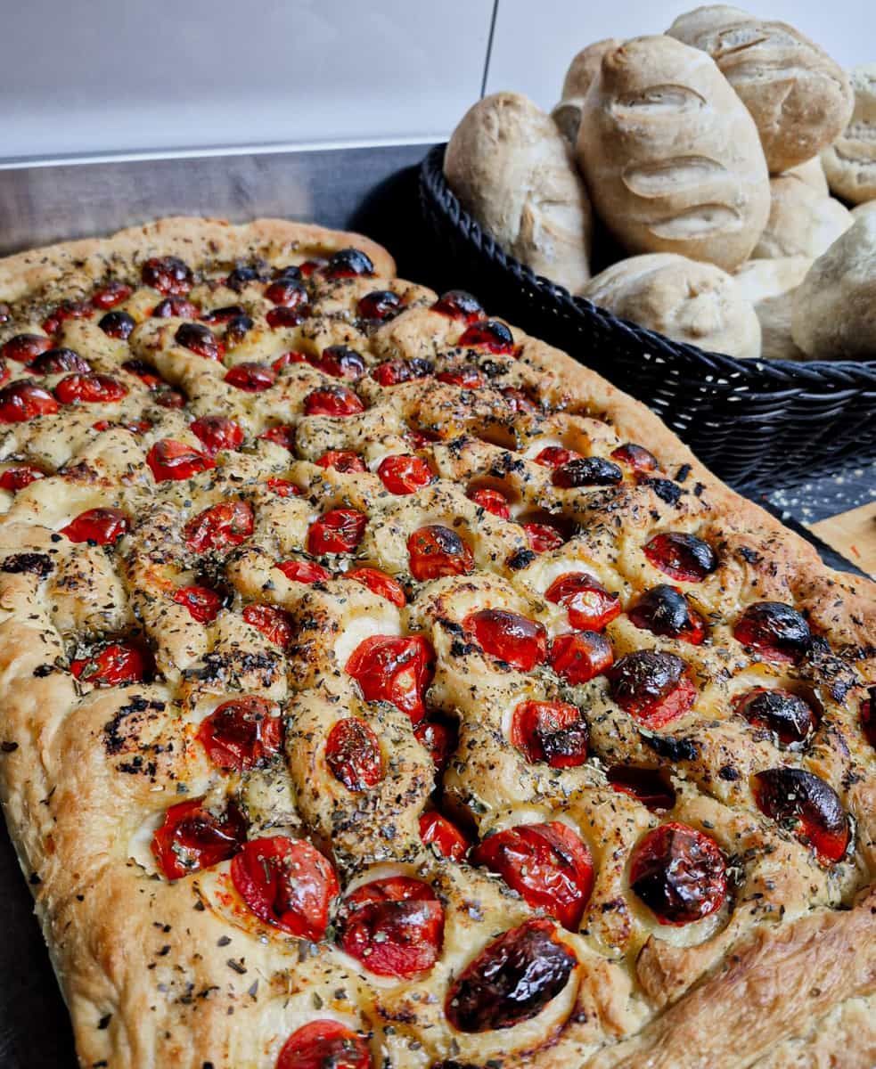 Focaccia with cherry tomatoes
