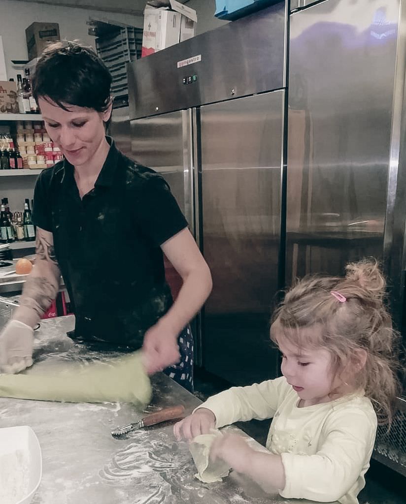 Sara cooking together with child