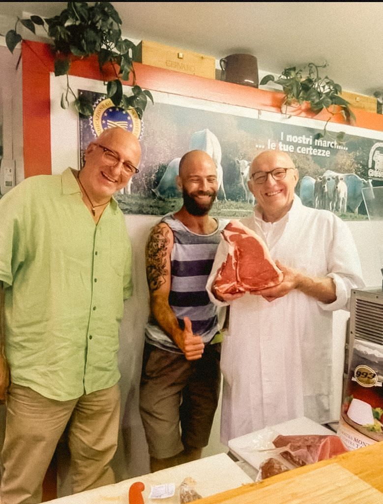 Showing off the delicious fresh meat