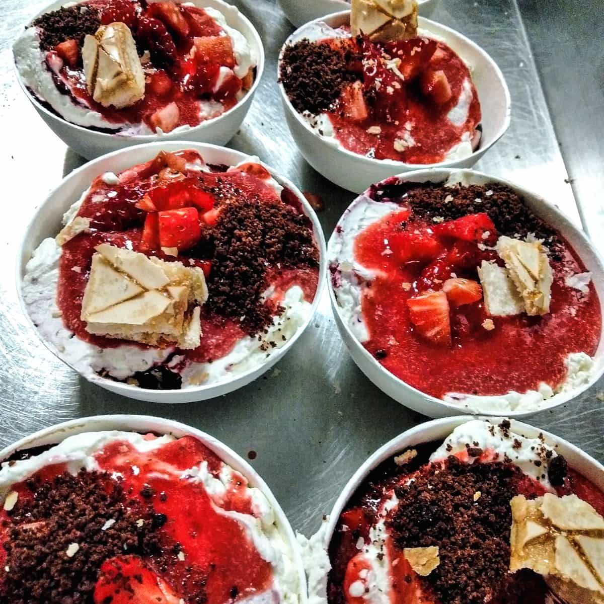 Ricotta dessert with citrus and strawberries