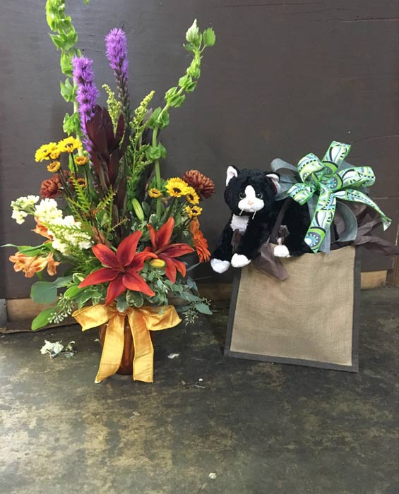 Plants For Sale — Flower And Plants With Cat Stuffed Toy in Ridgeland, MS