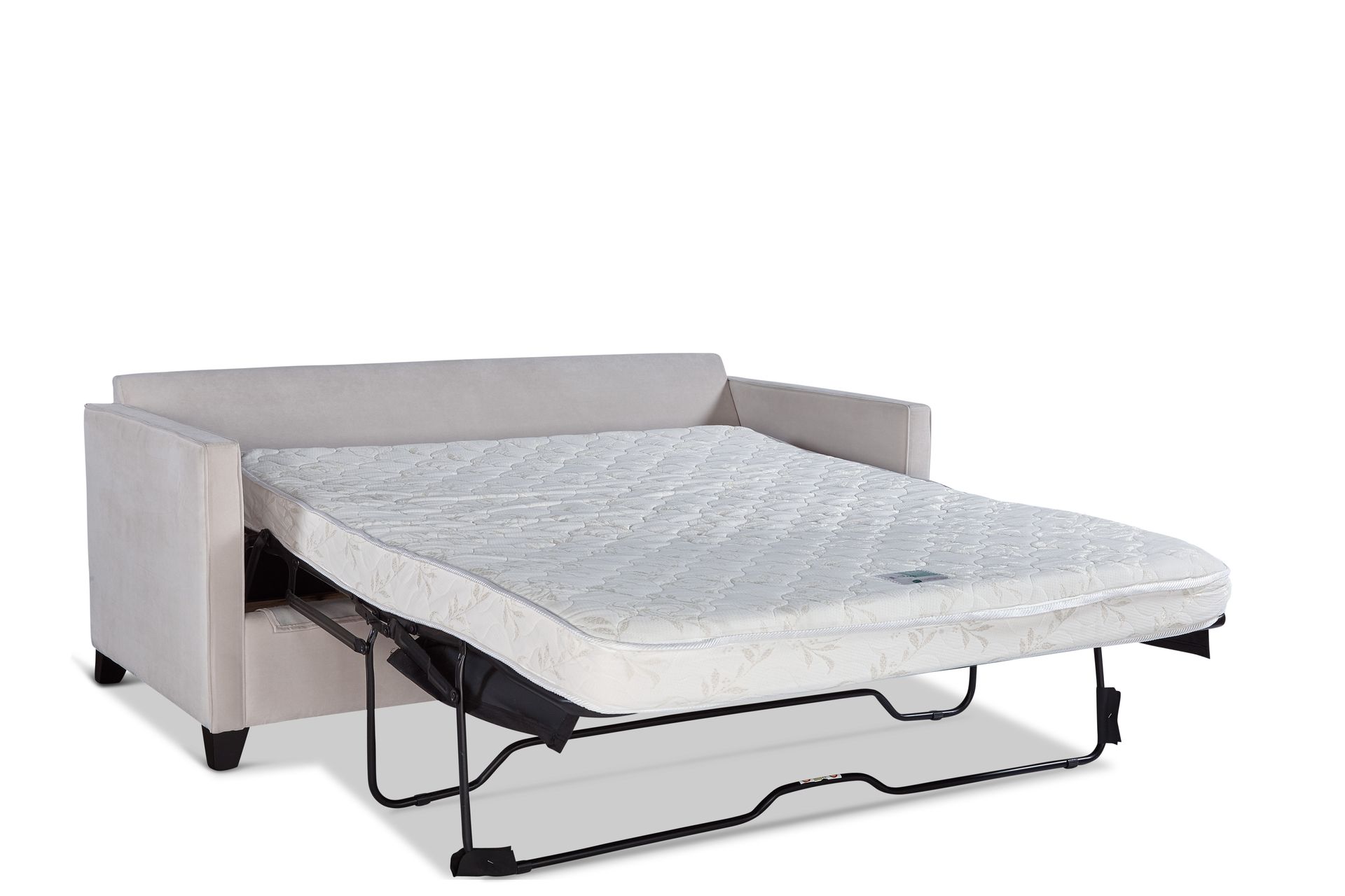 A couch with a mattress on top of it