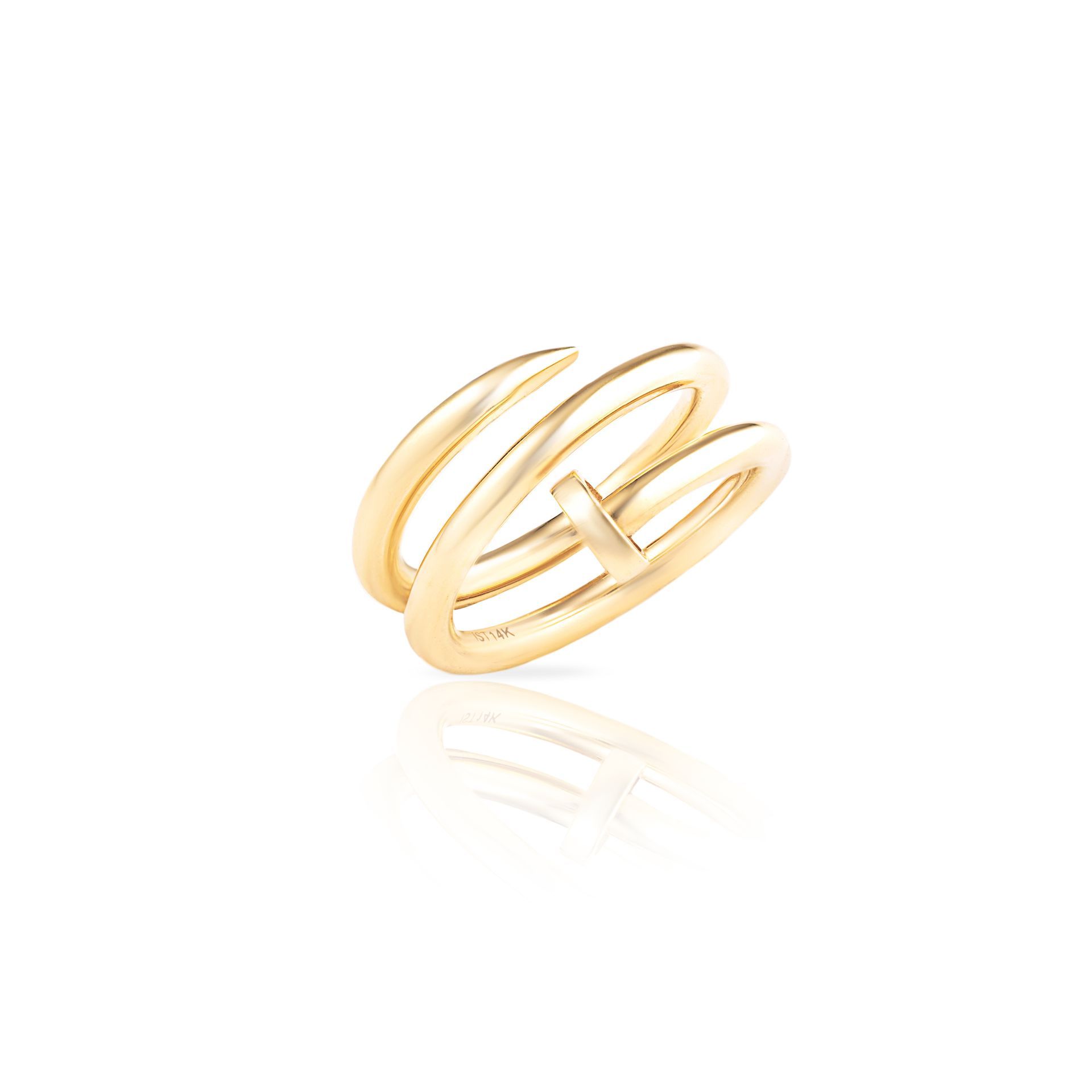 A gold ring with a cross in the middle