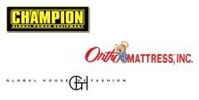 The logos for champion ortho mattress inc. and global house fashion