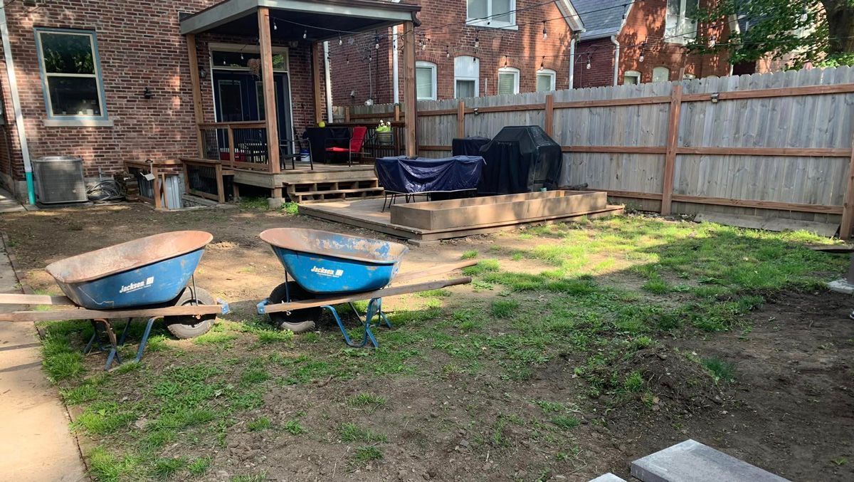 Two Wheelbarrows in the Backyard — Saint Louis, MO — Zerr Lawn Care & Landscape LLC