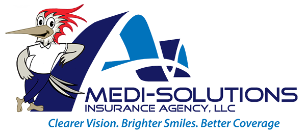 Logo for Medi-Solutions Insurance Agency, LLC with a blue design, tagline, and company name.