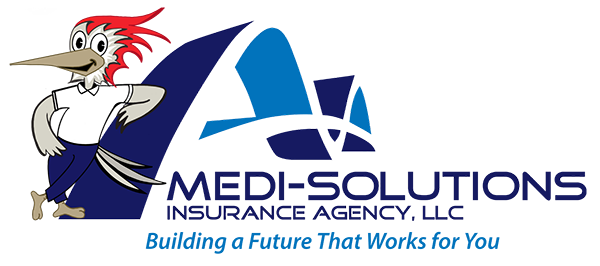 Logo for Medi-Solutions Insurance Agency, LLC. Features a blue 