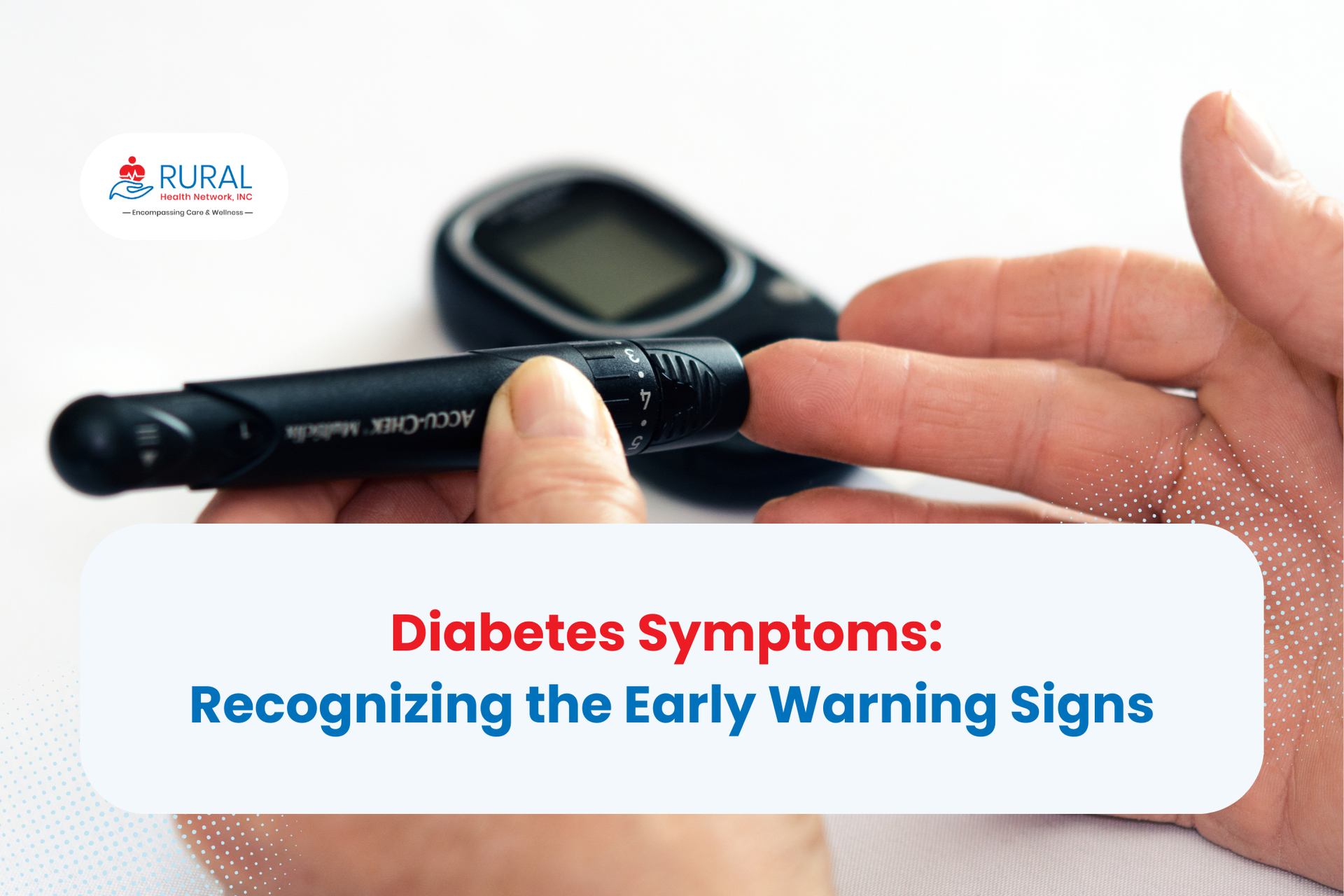 To manage diabetes symptoms effectively, the person monitors her blood sugar regularly using a gluco