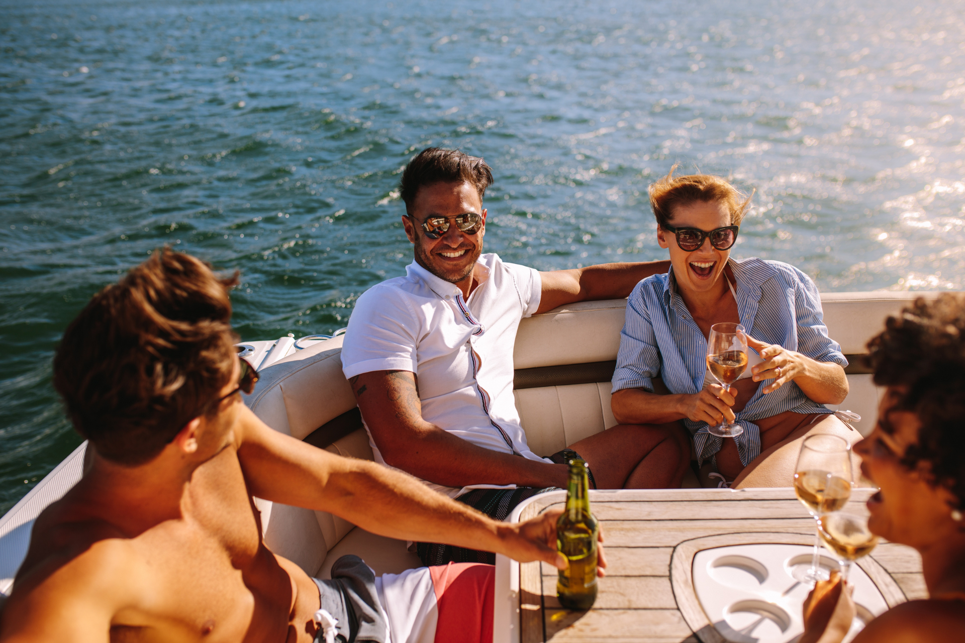 A group of friends not worrying about dry skin and sun exposure thanks to skin care tips from Rural Health Network experts.