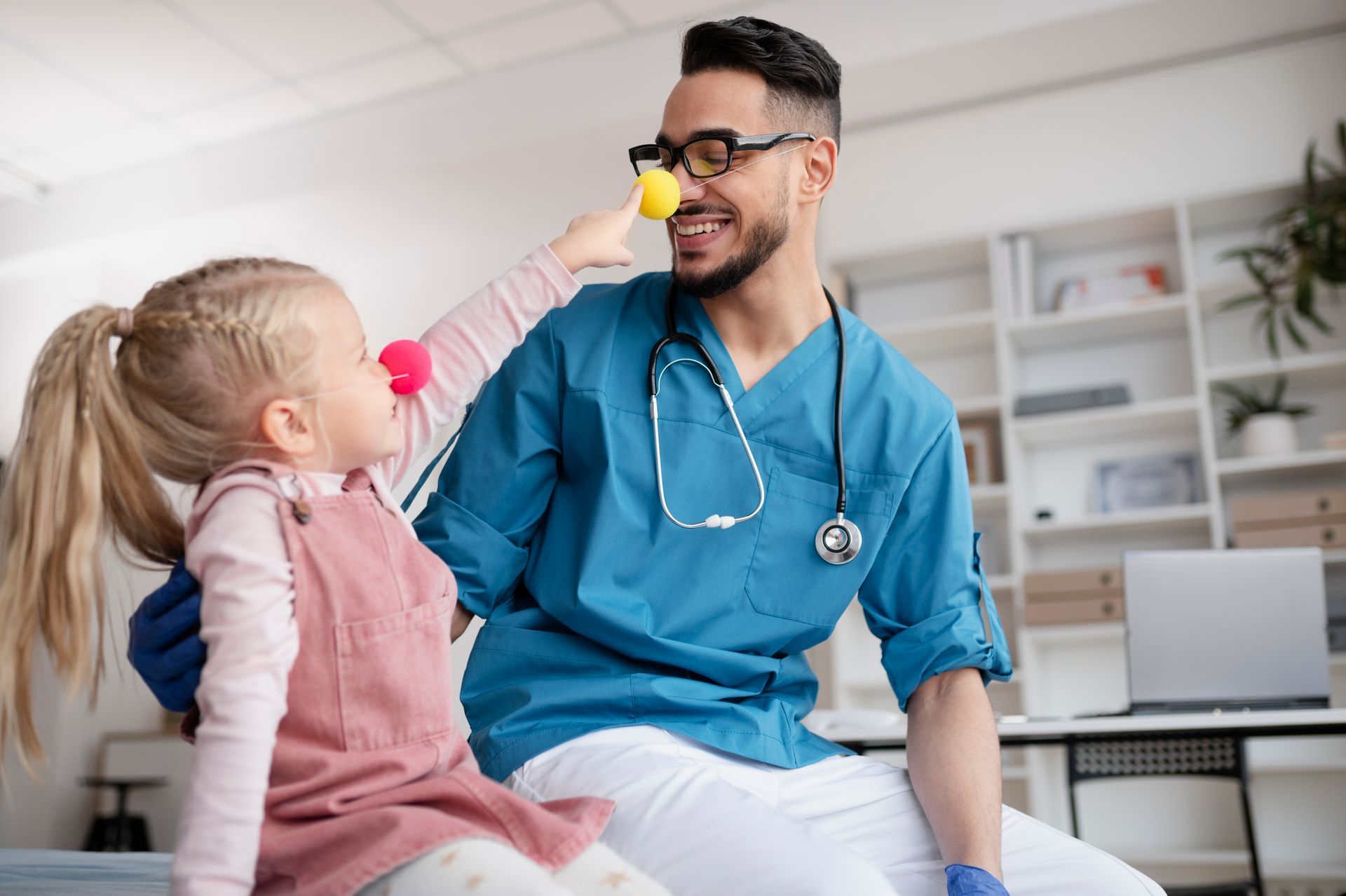 A child is getting her annual check-up at a trusted pediatric clinic.