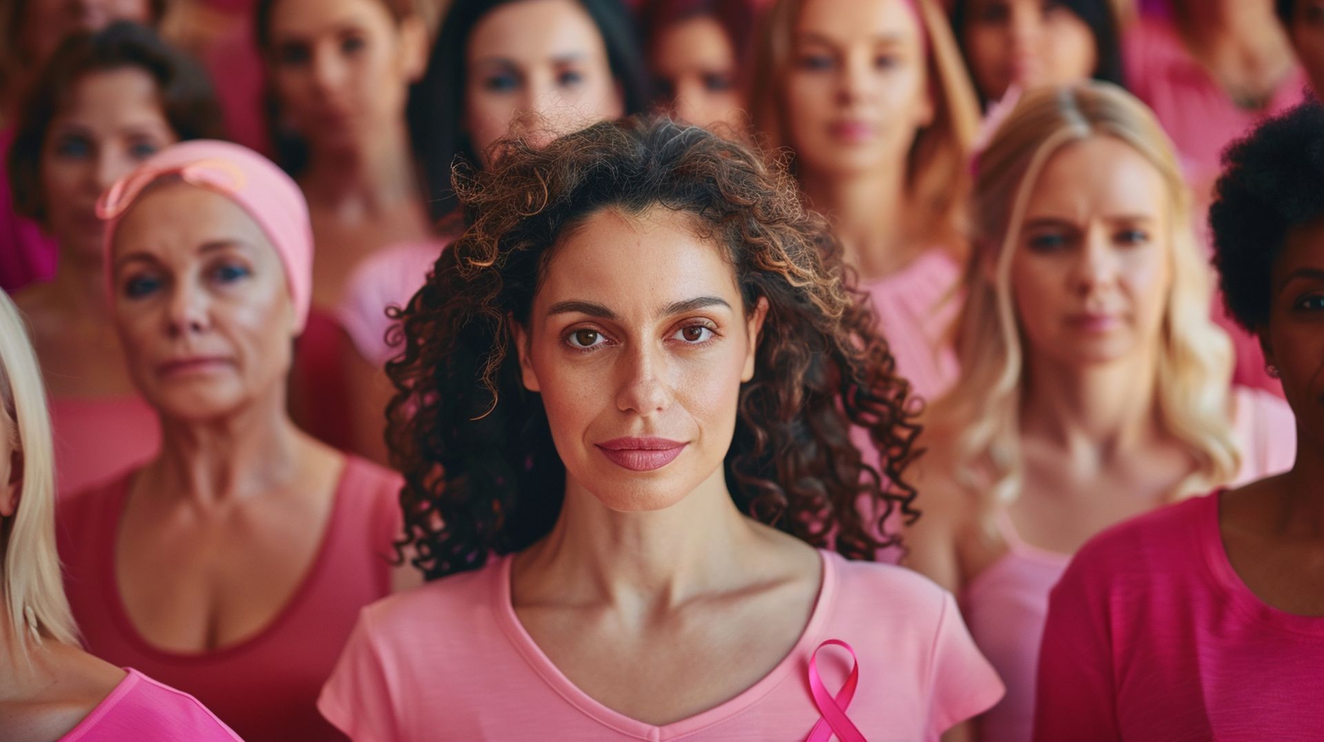 Women banding together to fight and show support for breast cancer awareness month.