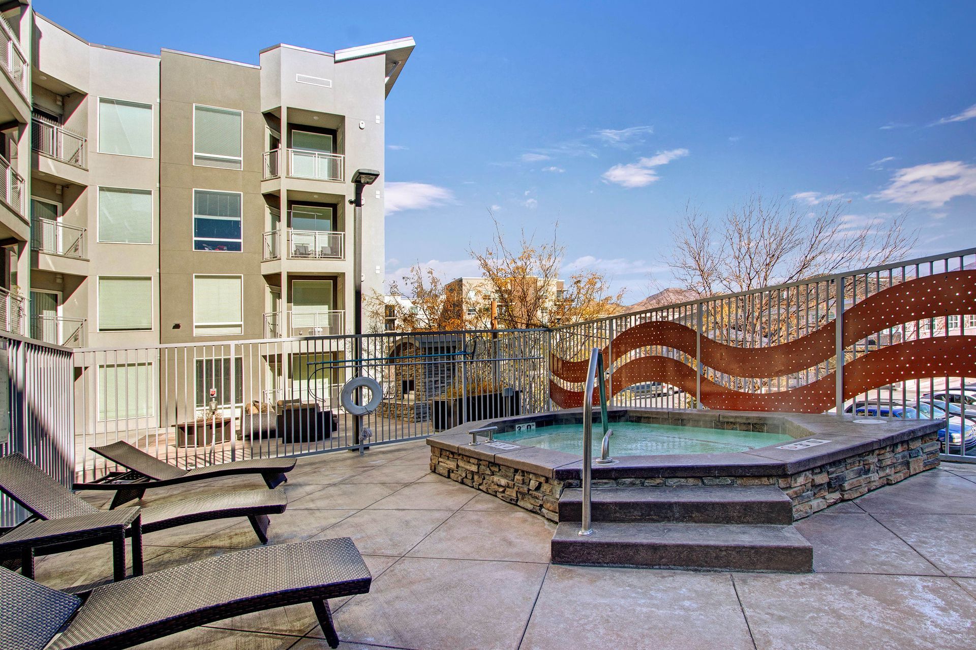 Hot tub at Velo on the Boulevard in Salt Lake City, UT.