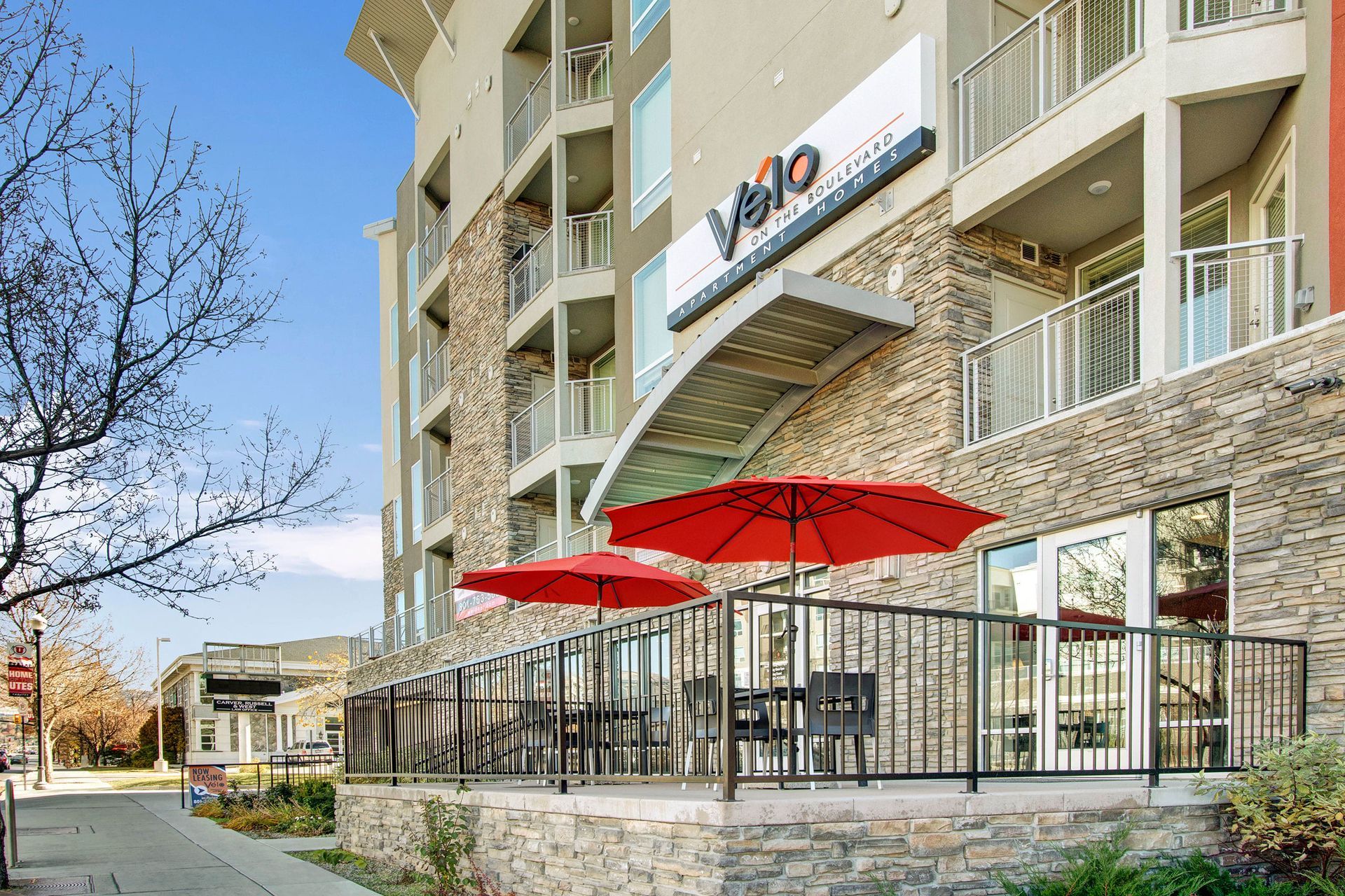 Exterior at Velo on the Boulevard in Salt Lake City, UT.