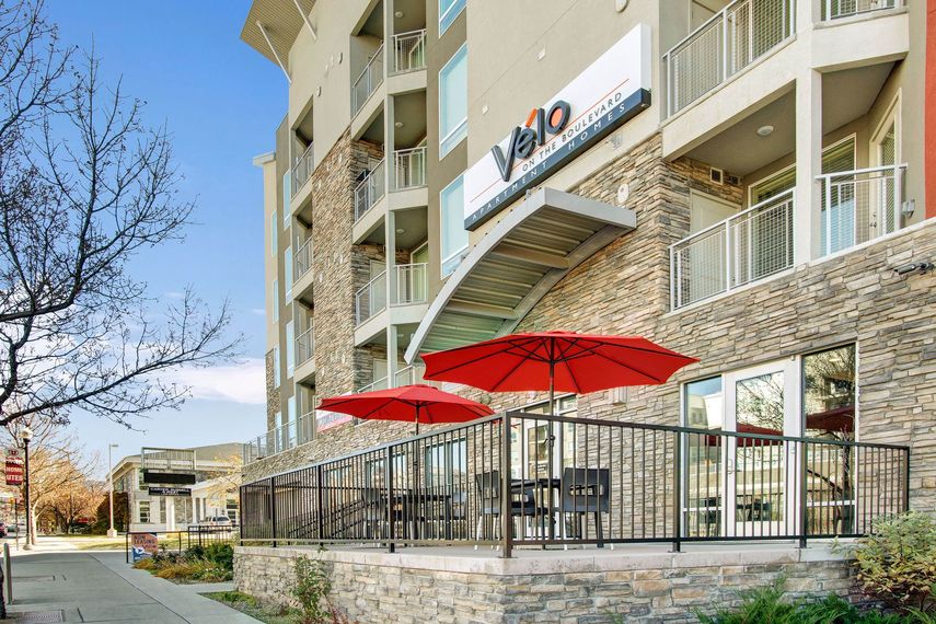 Exterior at Velo on the Boulevard in Salt Lake City, UT.