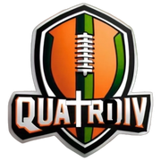 A logo for quatroiv with a football on it