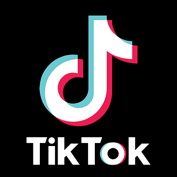 A tik tok logo on a black background