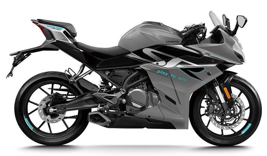 The motorcycle in cyan available from DGMOTO Dumfries