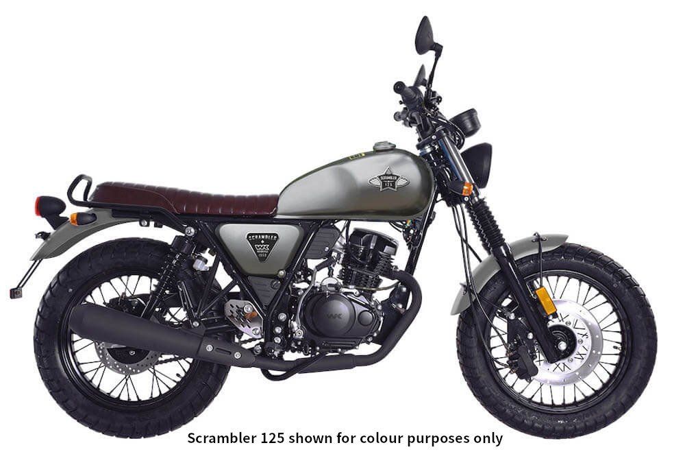 The SCRAMBLER 50 motorcycle in grey available from DGMOTO Dumfries