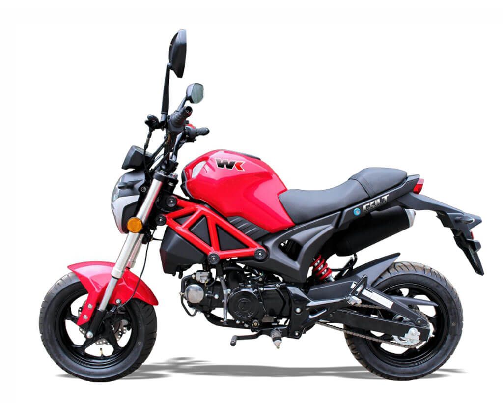 The Colt 50 motorcycle in red available from DGMOTO Dumfries