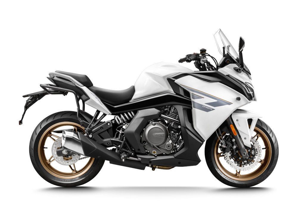 The 650GT motorcycle in white available from DGMOTO Dumfries