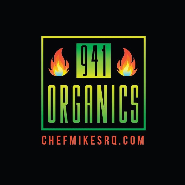 A logo for chef mikesrq.com that says ' 941 organics '