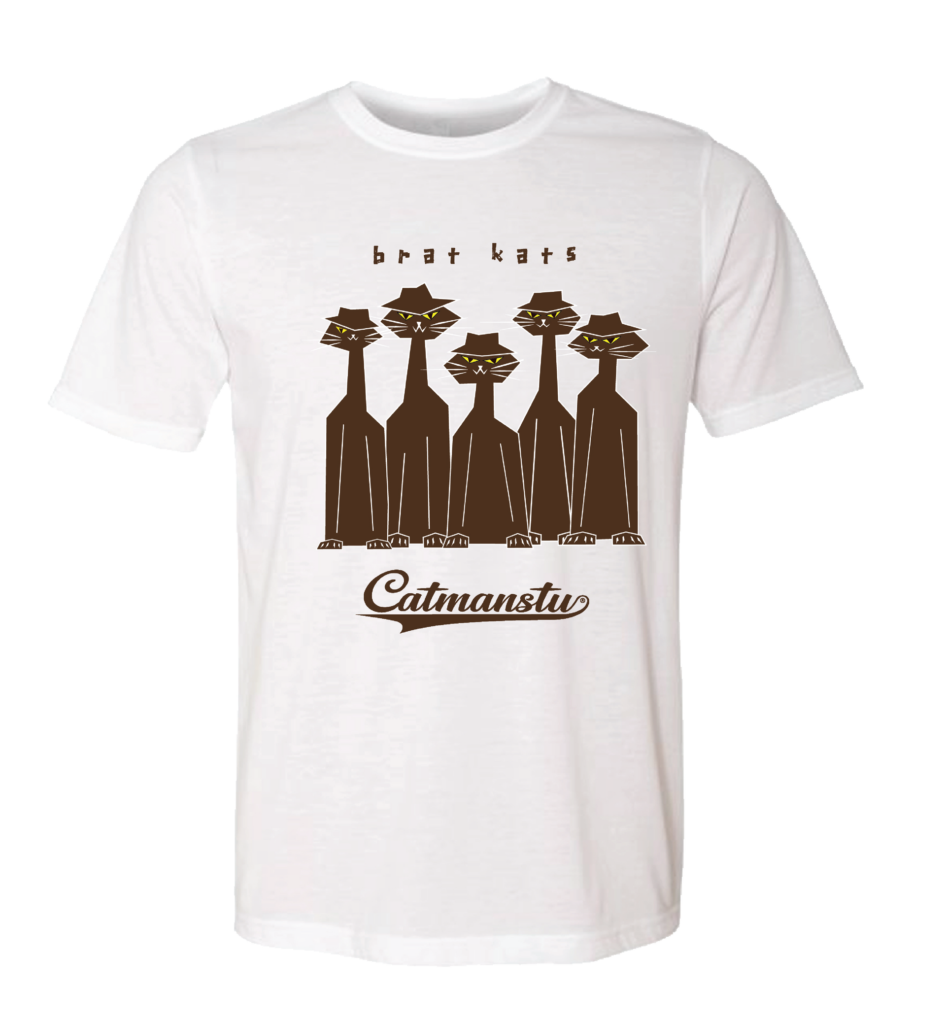 A white t-shirt that says catmanstu on it