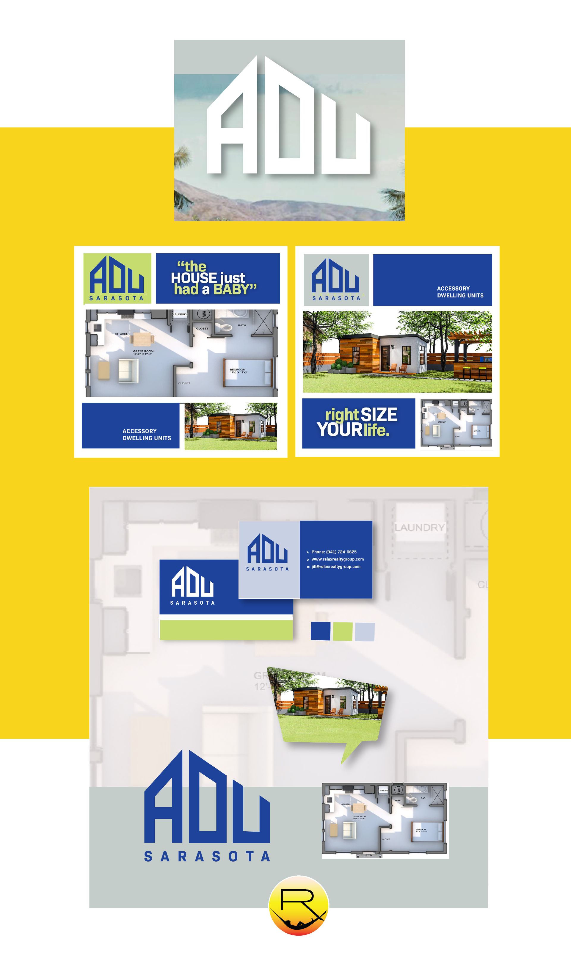 A blue and white logo for a company called adl