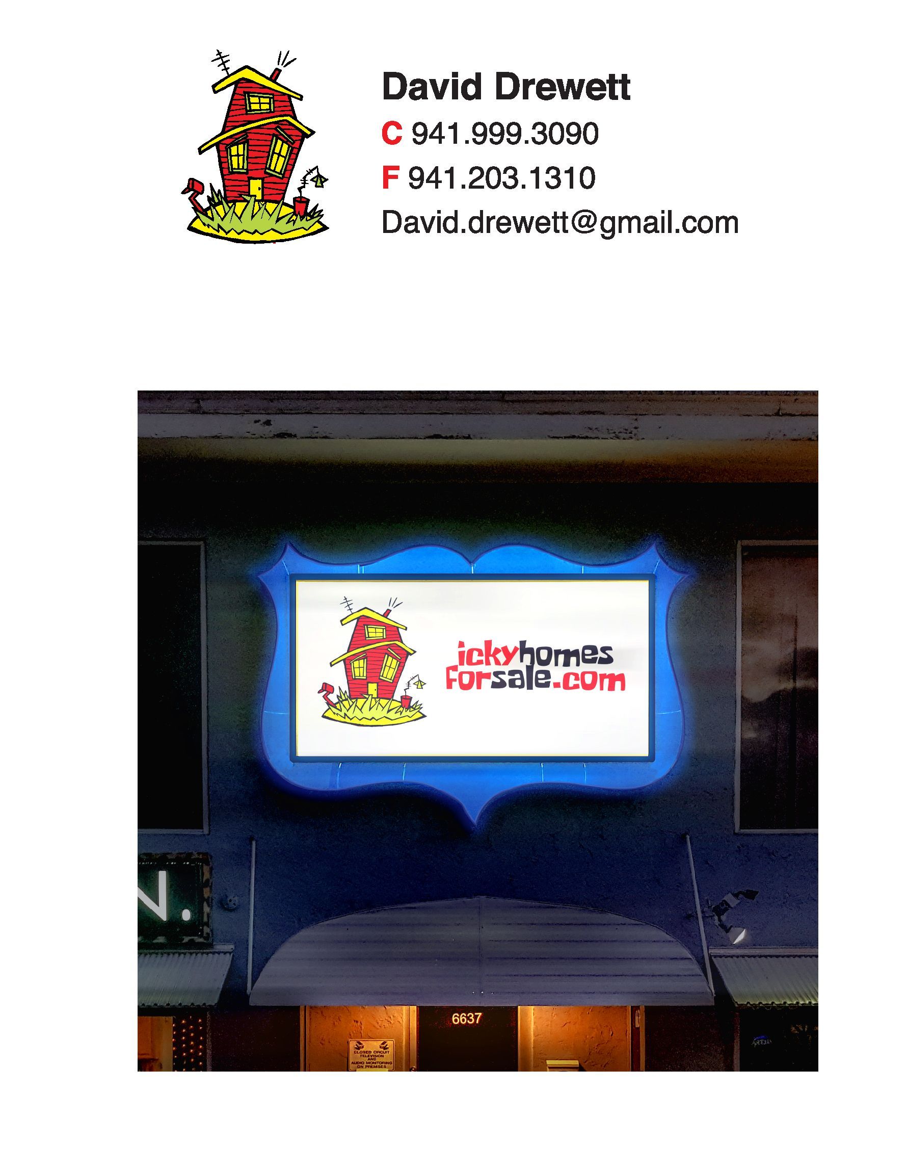 A picture of a sign that says david drewnett on it