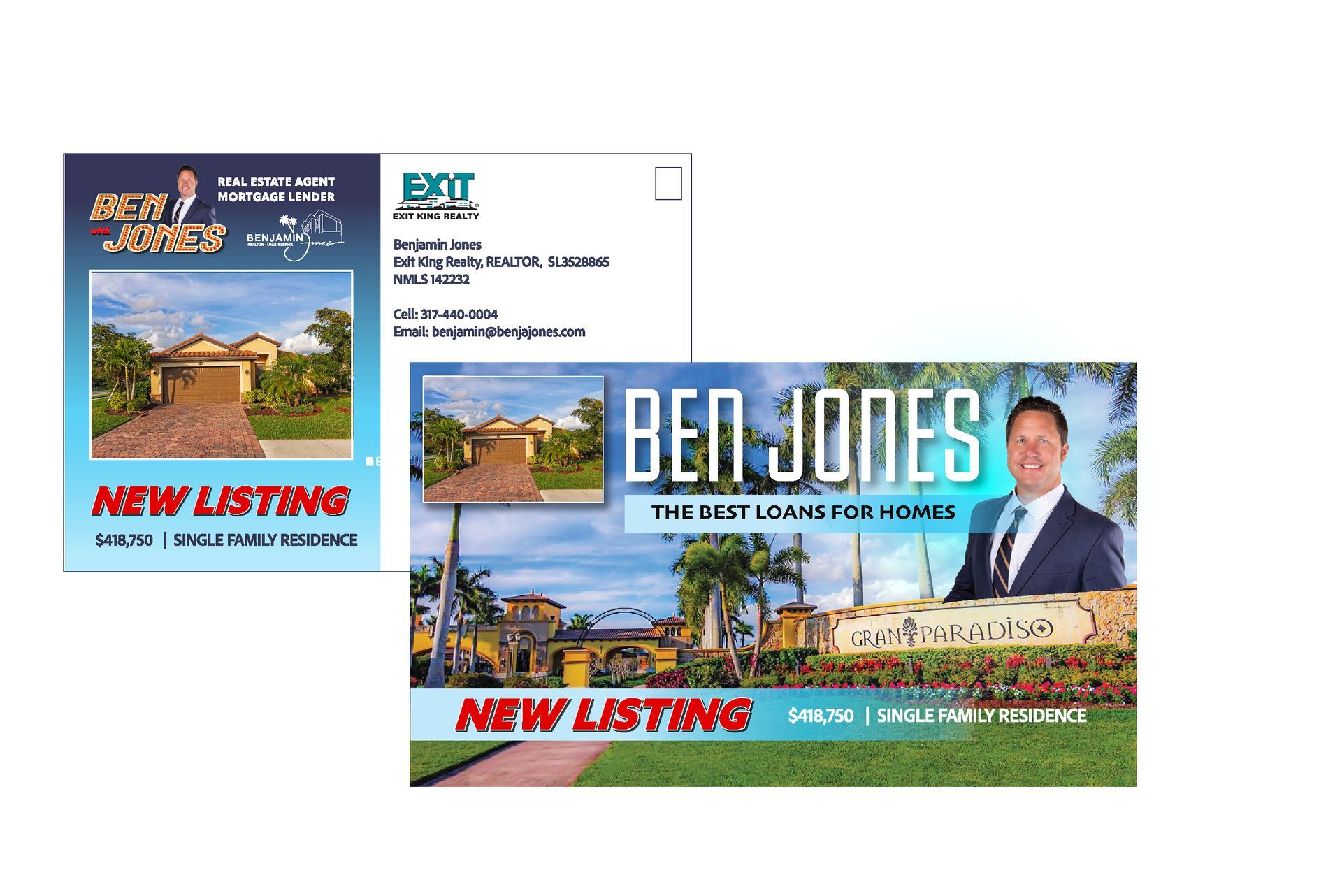 A postcard for ben jones shows a man in a suit and tie