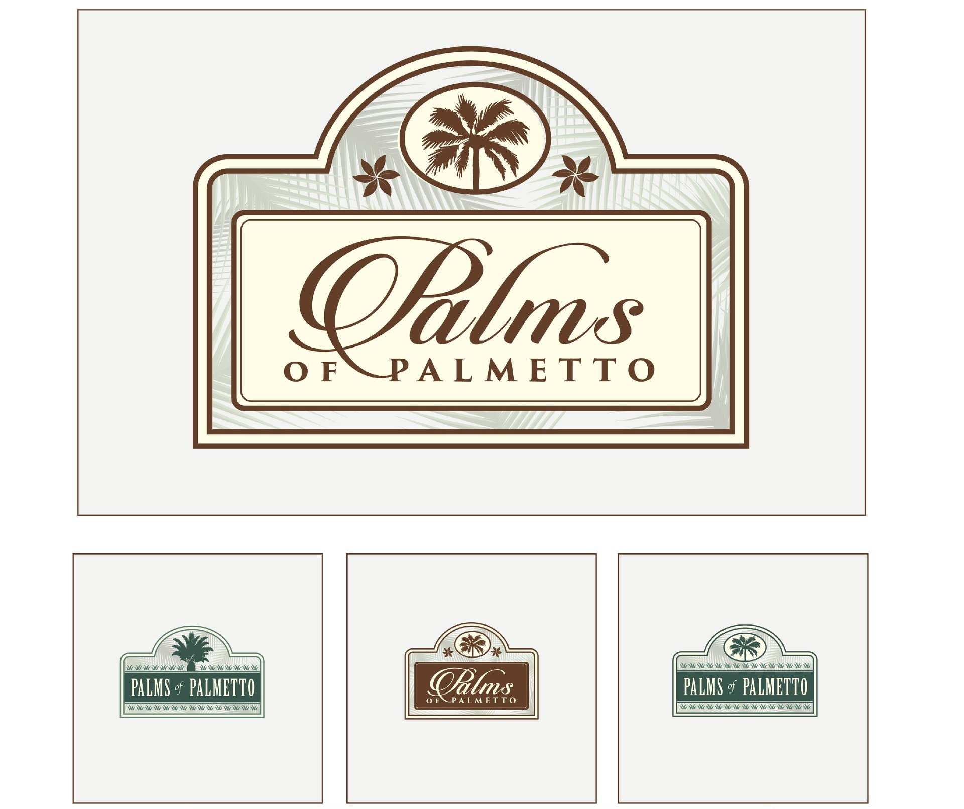 A picture of a palms of palmetto logo