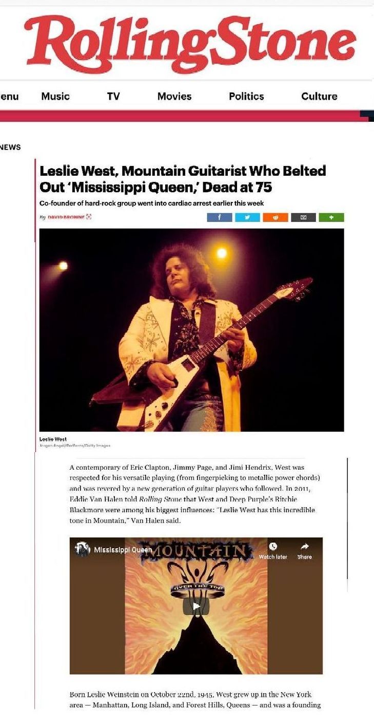 A man is playing a guitar on a rolling stone website.