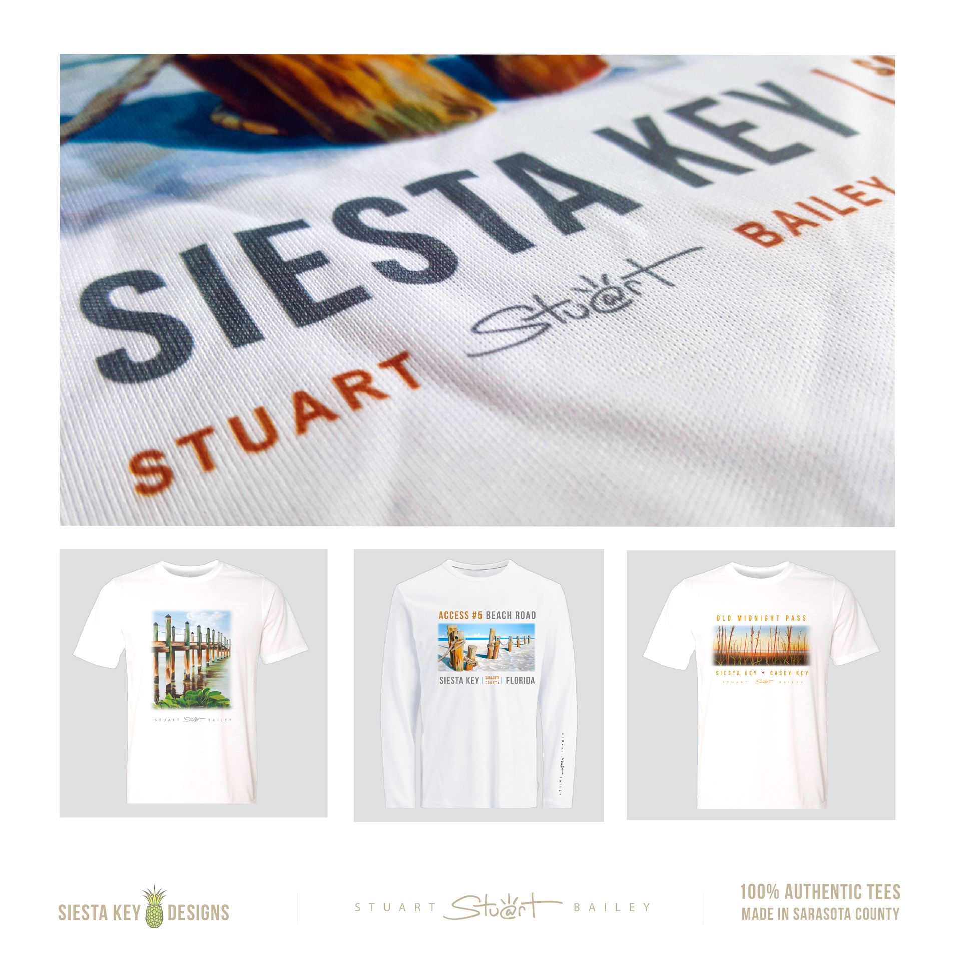 tee shirts from the brand 
Siesta Key Designs