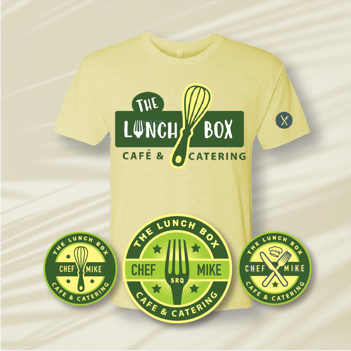 A t-shirt for the lunch box cafe and catering