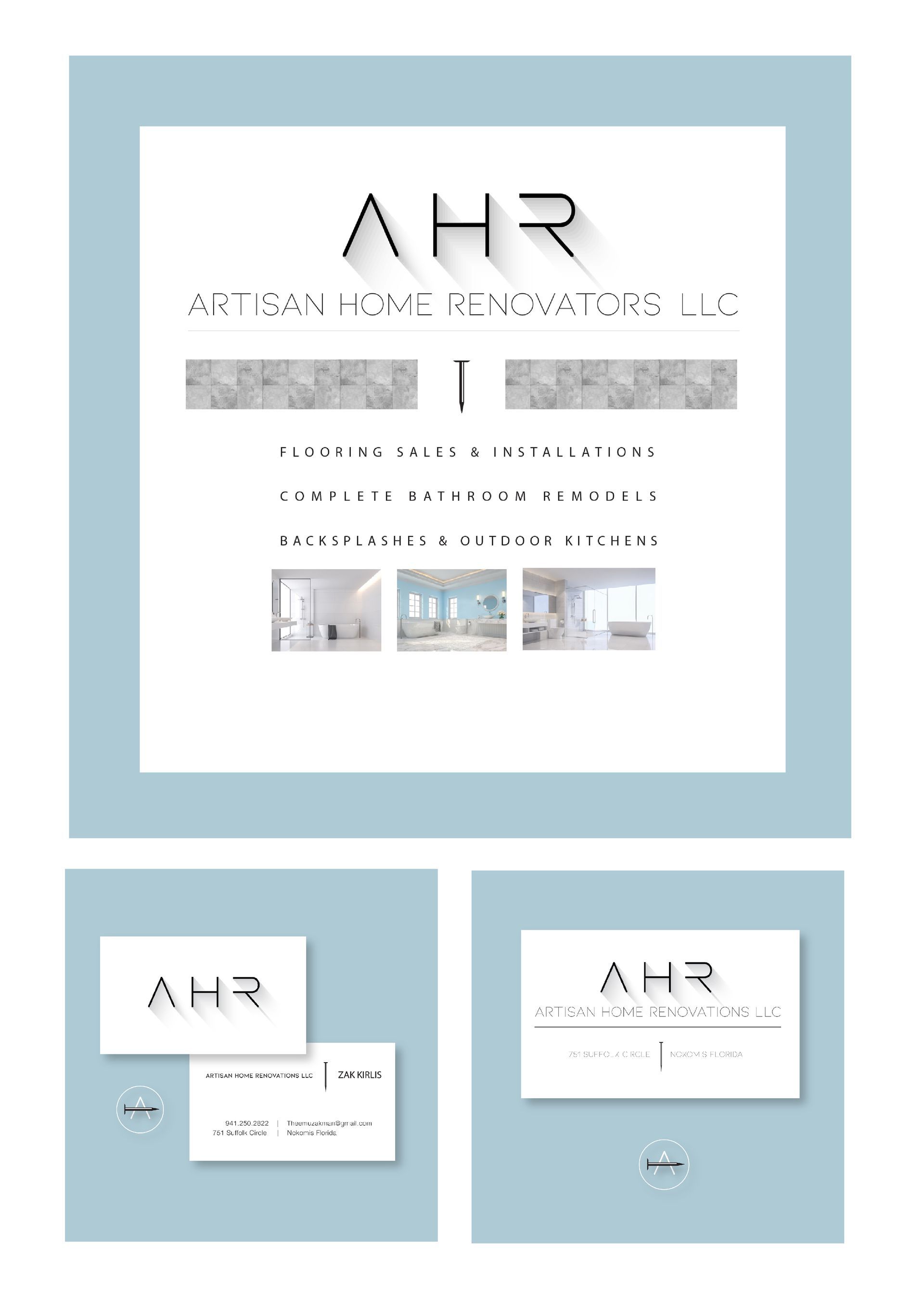 A set of business cards for a company called ahr.