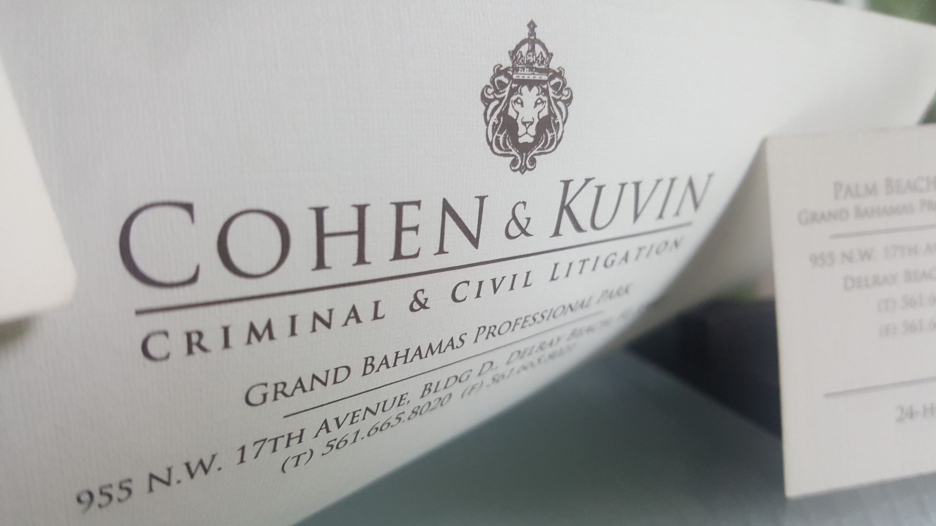 Logo design & letterhead for Cohen & Kuvin law firm.