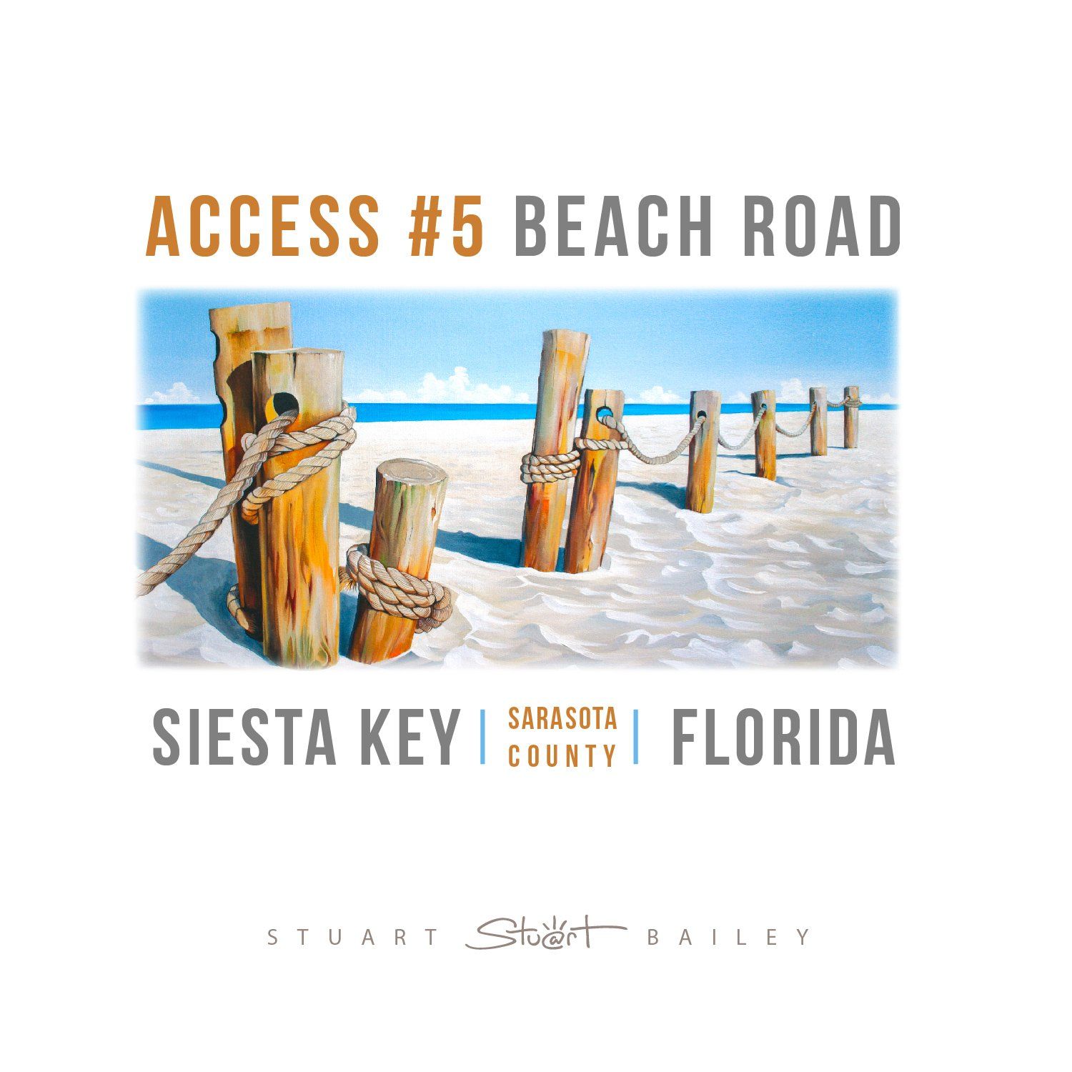 A poster for access # 5 beach road in siesta key florida