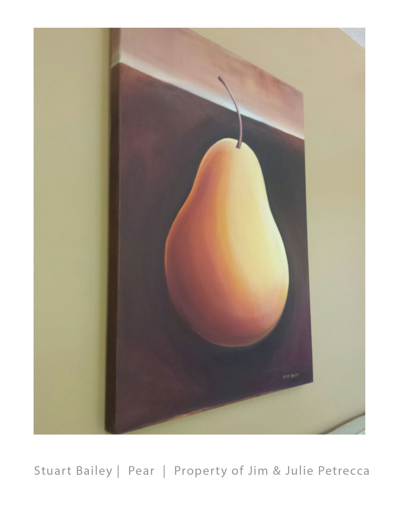 A painting of a pear by stuart bailey