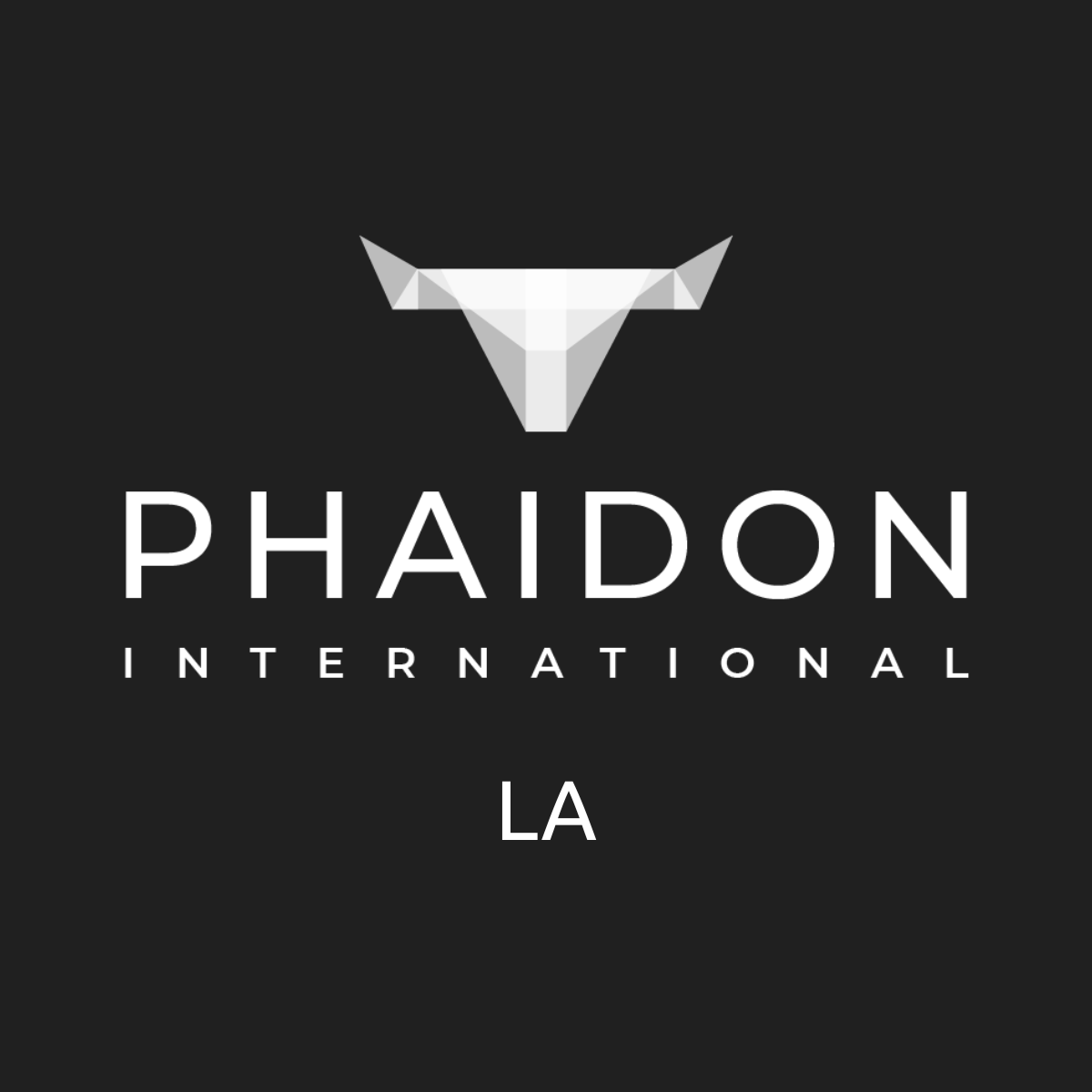 A black and white logo for phaidon international