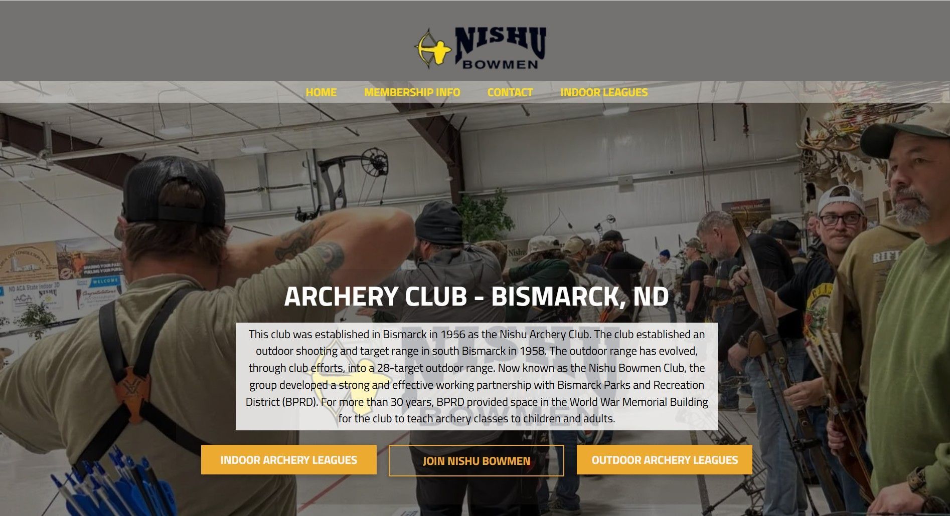 archery club web design