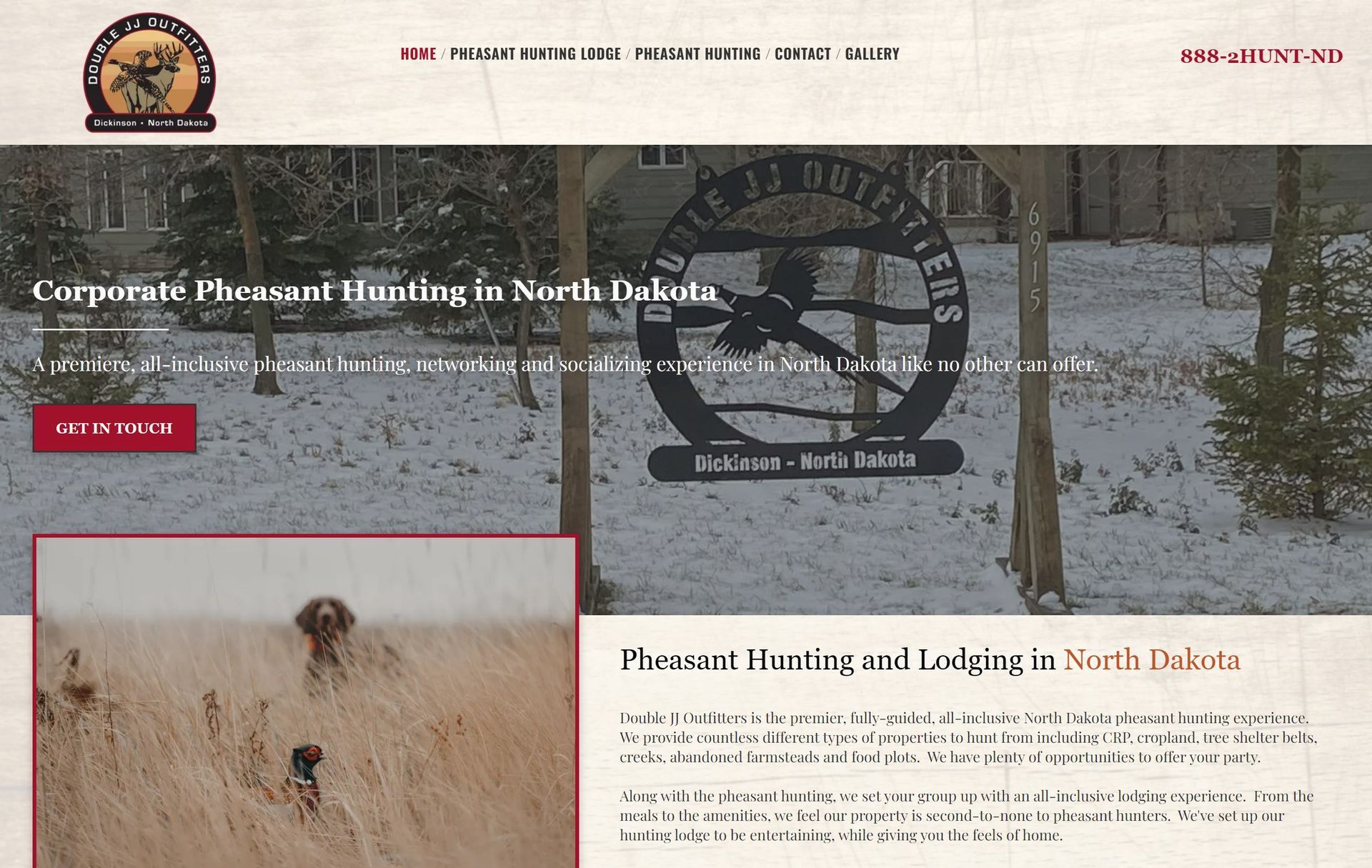pheasant hunting outfitter web design