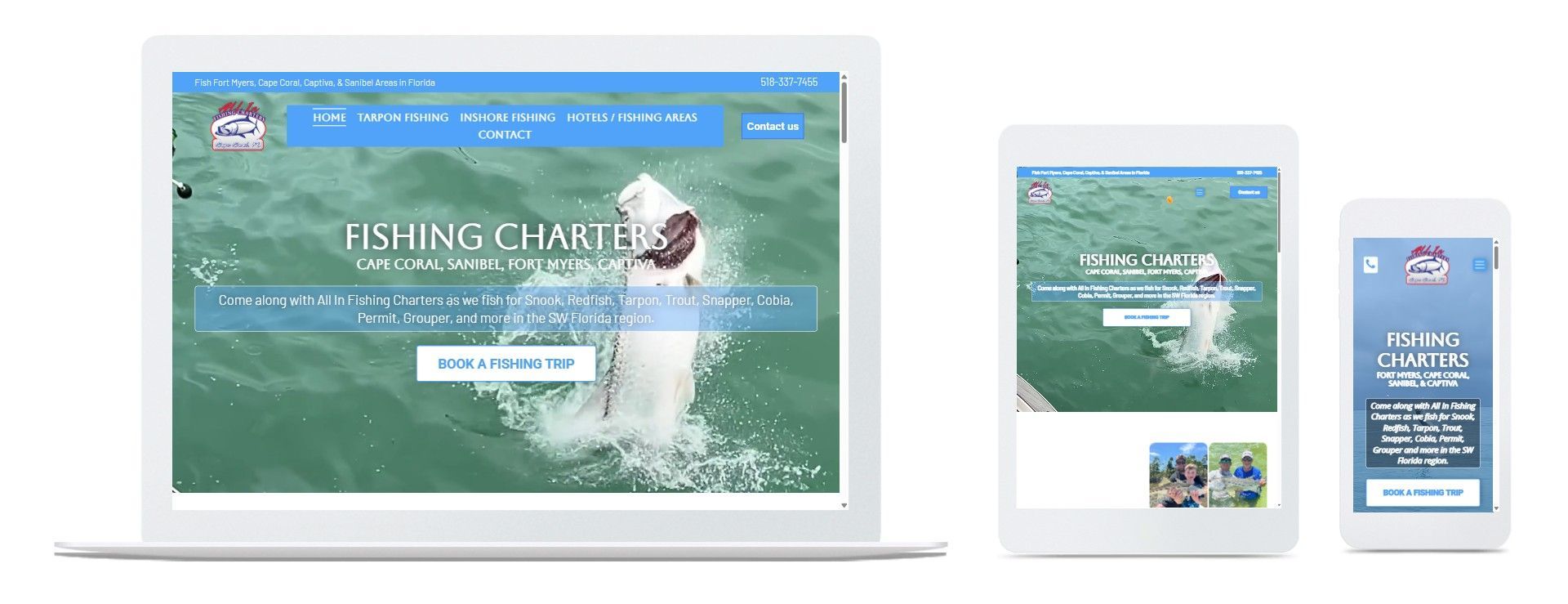 fishing charter website design firm