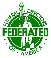 Green logo: Statue of Liberty, text 