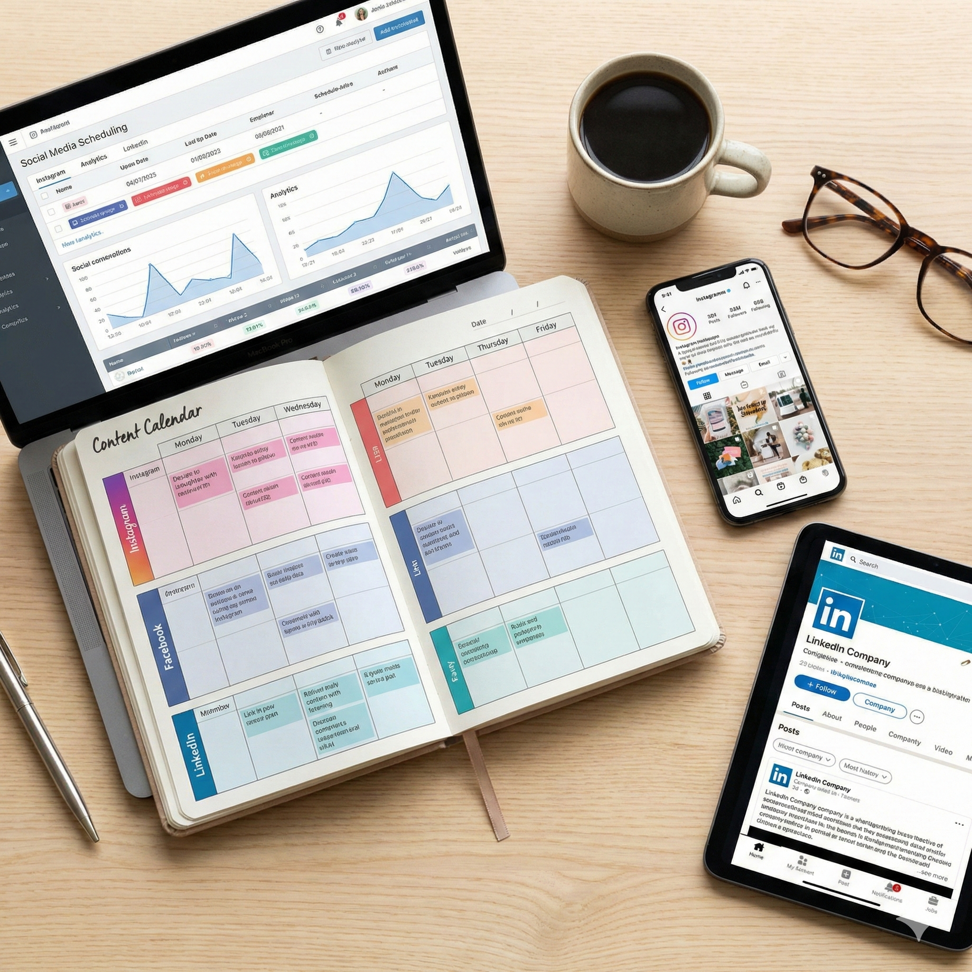We plan, create, and schedule content across all channels to optimize your digital presence.