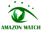 The amazon watch logo is a green eye with a globe in the middle.