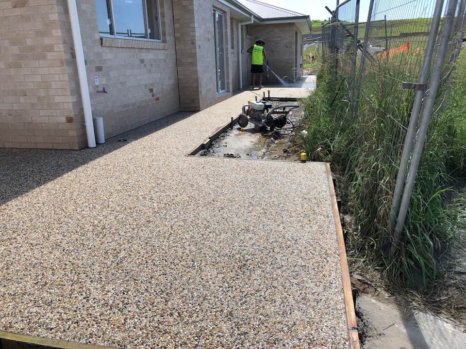 Exposed Aggregate Backyard — Concreters in Port Macquarie, NSW